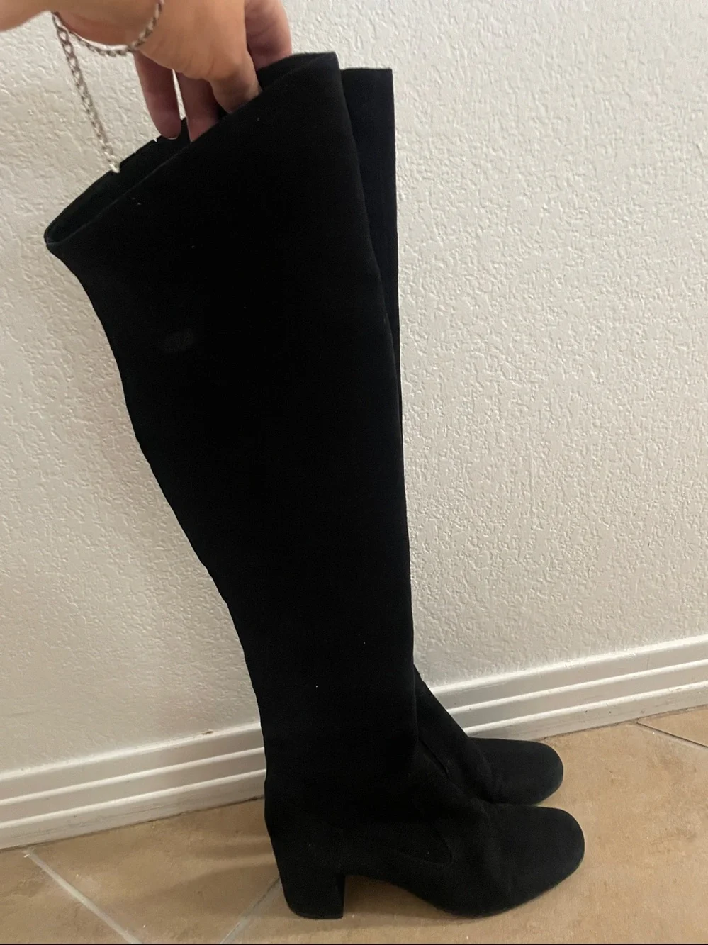 Vince “Blythe” over the knee boots black all leather/suede US 8